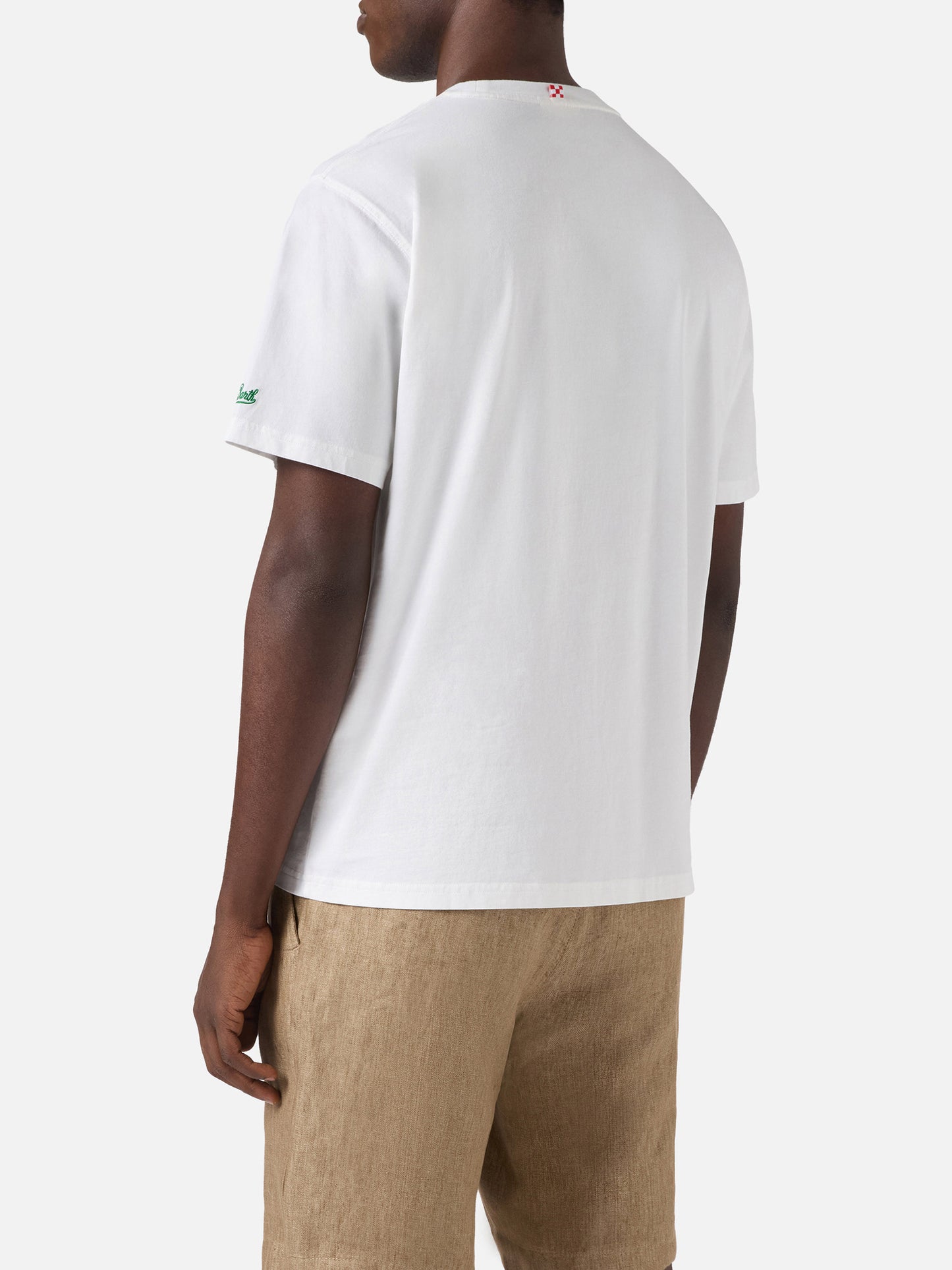 White Portofino T-shirt with Gin Tonic embroidery