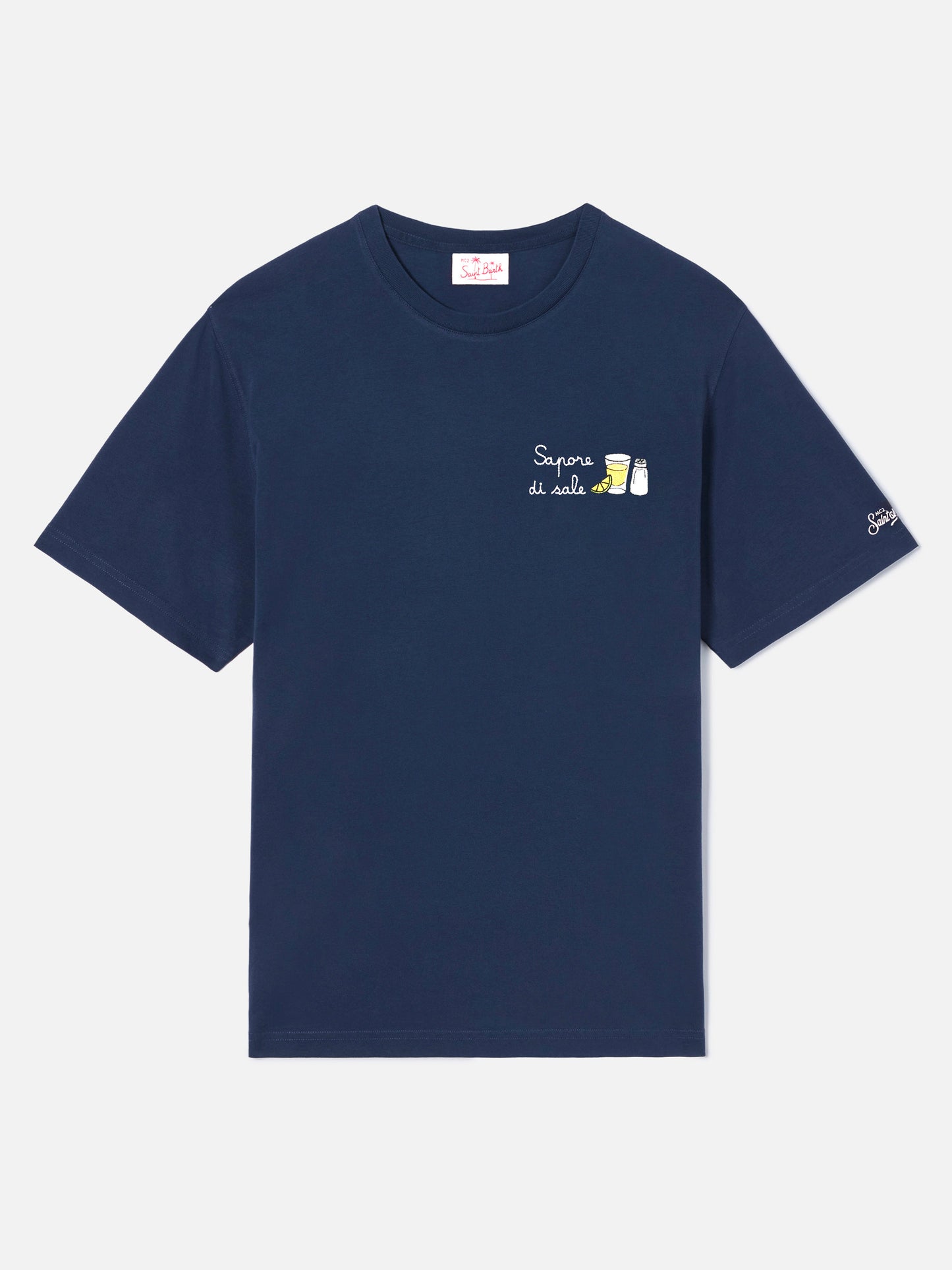 T-shirt Portofino bleu avec broderie Sapore Di Sale