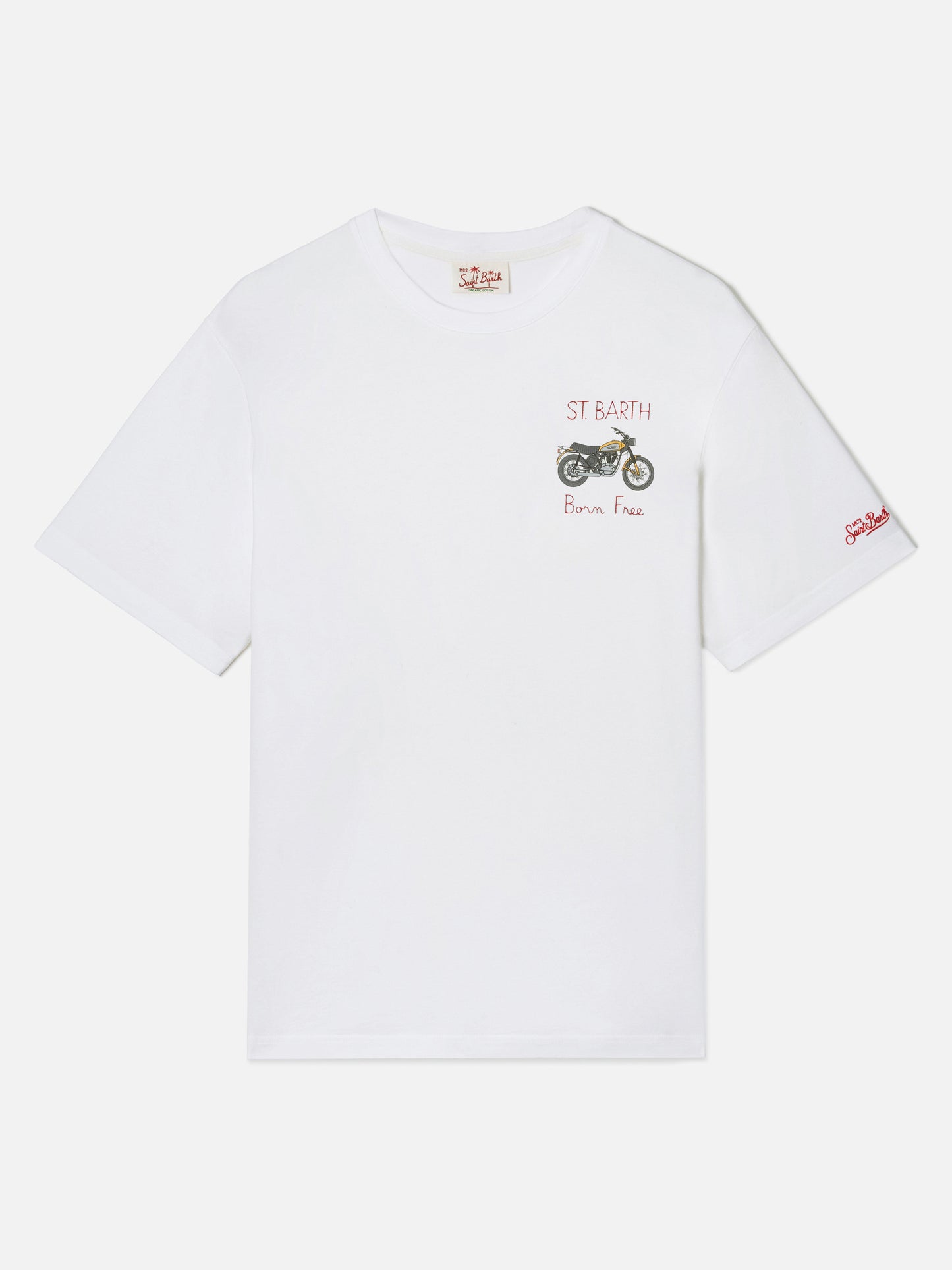 White Portofino T-shirt with Born Free embroidery | Special Edition