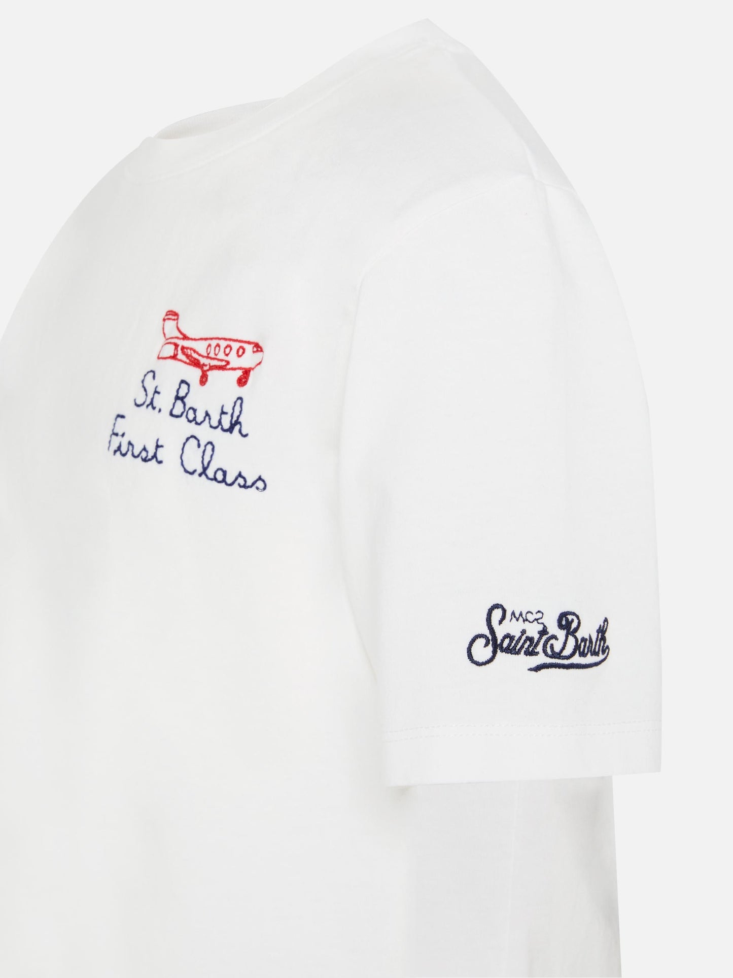 T-Shirt aus Baumwolljersey „Portofino Jr“ mit Stickerei „First Class“