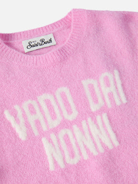 Maglione Princess in misto alpaca stretch con jacquard Vado dai nonni