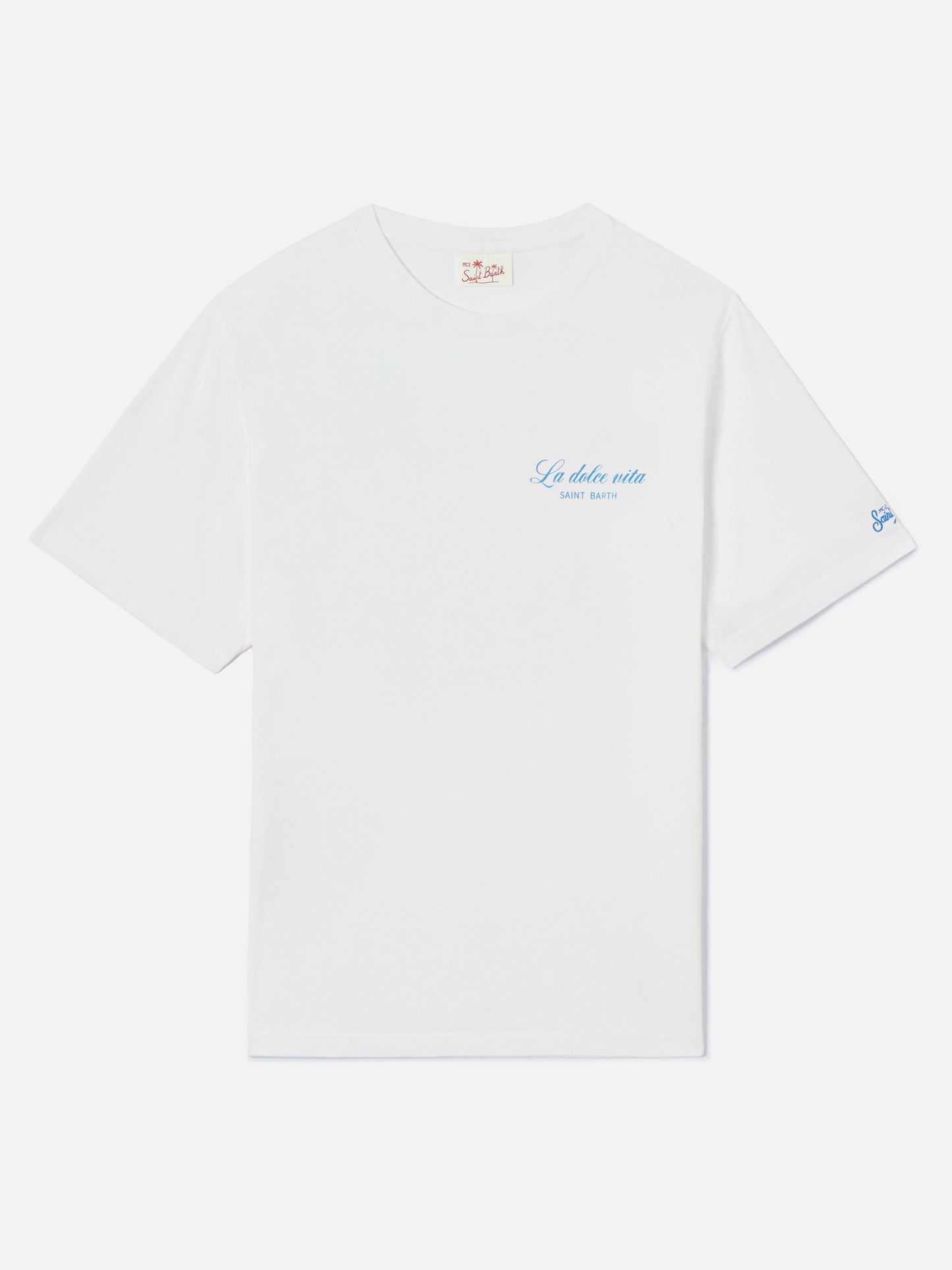 White Portland t-shirt with La dolce vita illustration