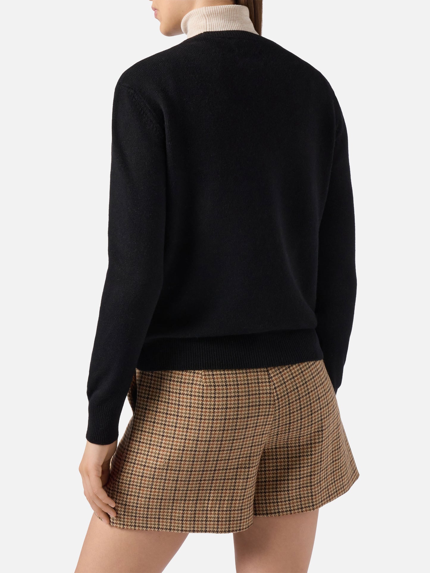 New Queen cashmere-blend sweater in black with Vacanze di Natale jacquard | VACANZE DI NATALE SPECIAL EDITION
