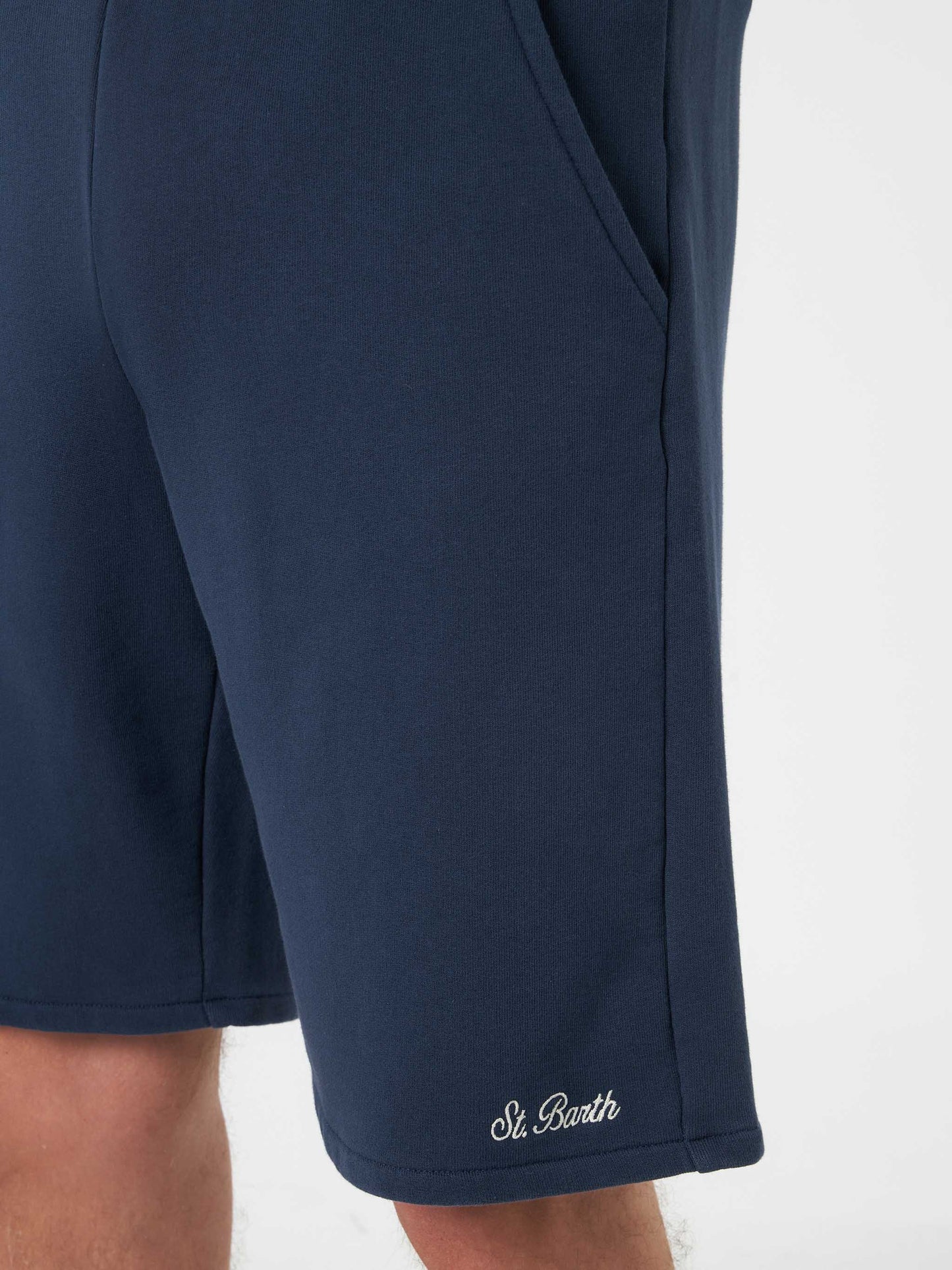 Marineblaue Bermudashorts aus Baumwollfleece von Randle