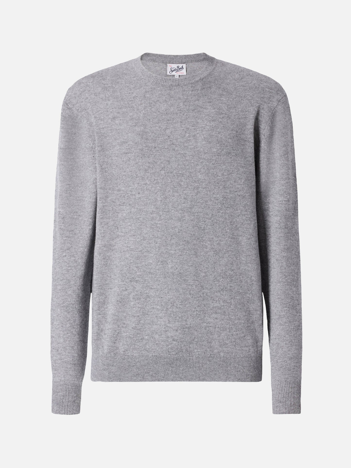 Regent crewneck sweater in 100% melange grey CASHMERE