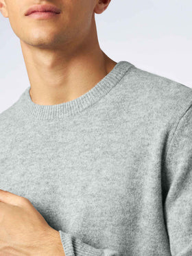 Man mélange grey pure cashmere sweater Regent - MC2 Saint Barth