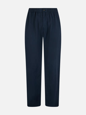 Man navy blue seersucker cotton pants Relais - MC2 Saint Barth