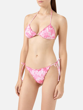 Sagittarius Miami classic triangle bikini with Toile de Jouy print