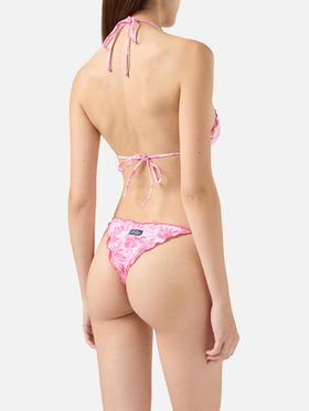 Sagittarius Miami classic triangle bikini with Toile de Jouy print