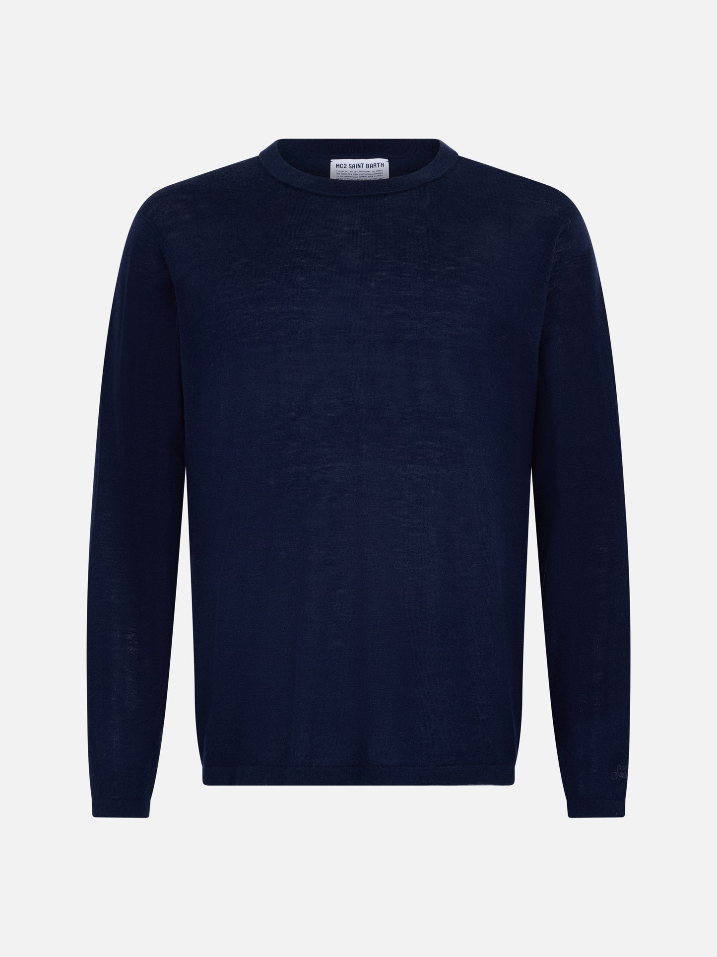 Man navy blue cashmere blend t-shirt Scott - MC2 Saint Barth