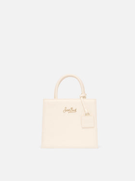 Shop Bag Mini in pelle bianco avorio