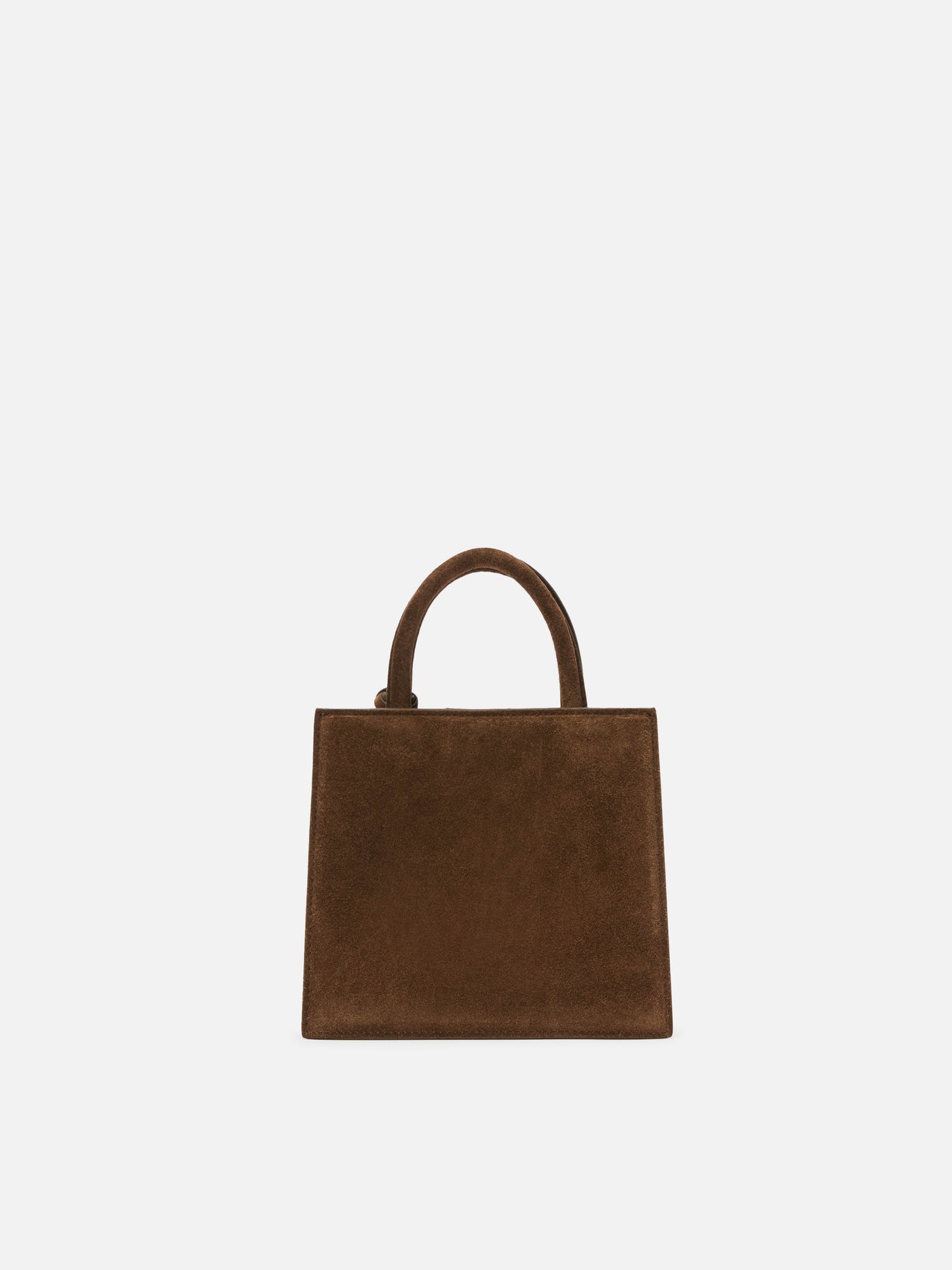Borsa a mano Shop Bag Mini in pelle scamosciata marrone