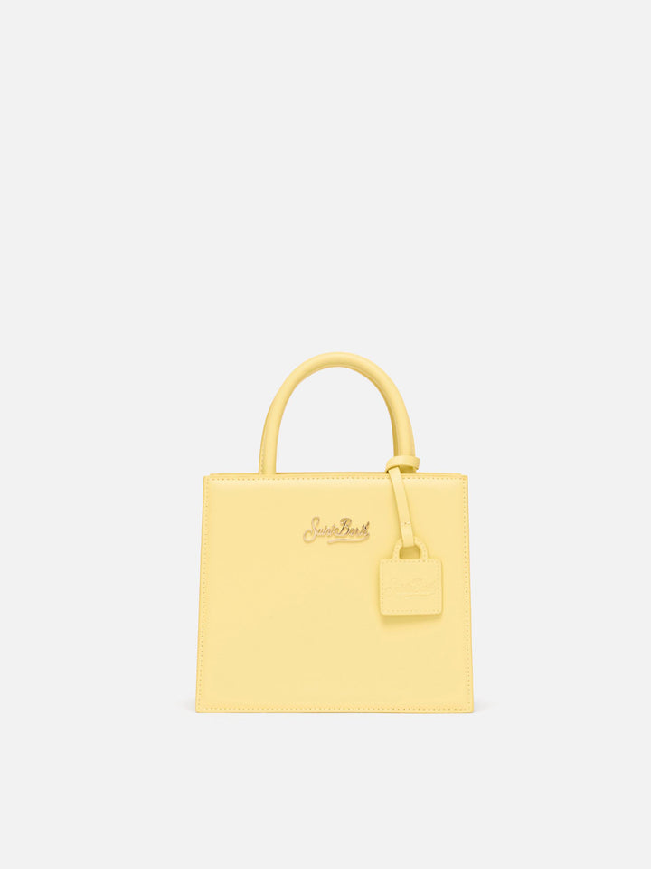Shop Bag Mini in pelle giallo burro