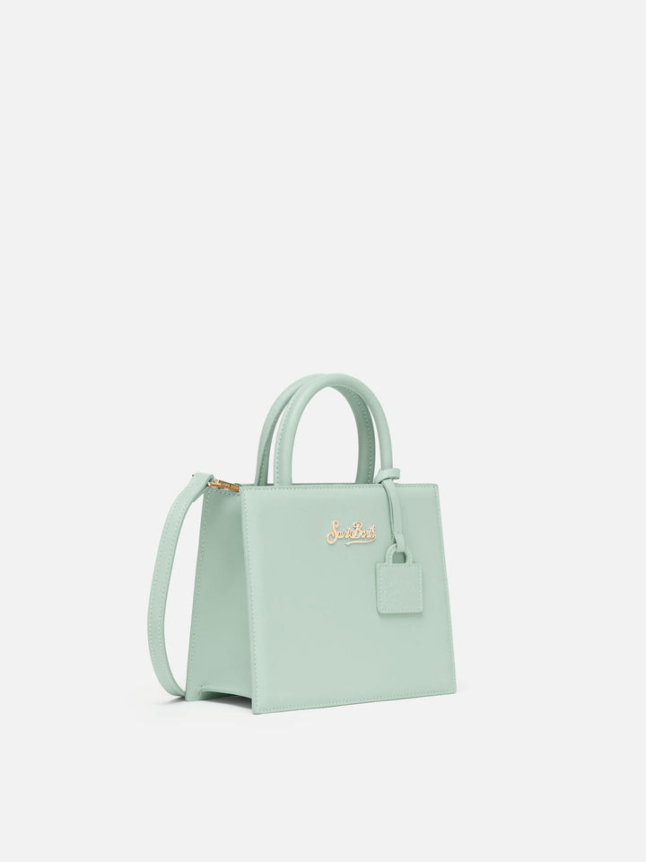 Shop Bag Mini in pelle verde salvia