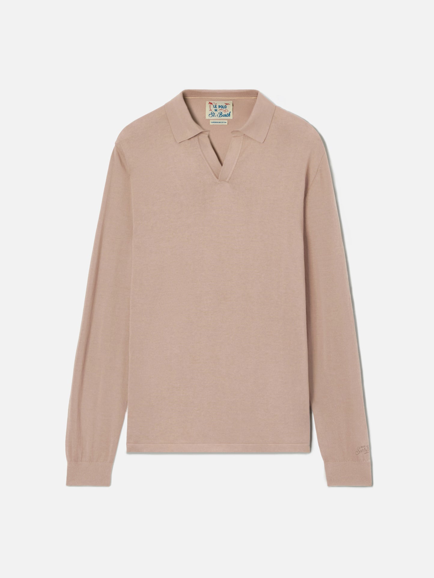 Polo Sloan de algodón high twist en color taupe