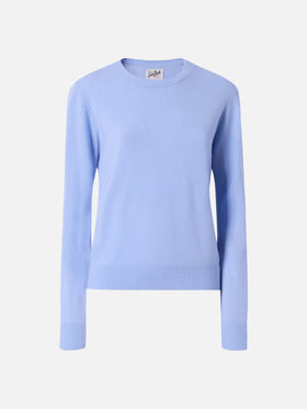 100% CASHMERE Sorbonne sweater in light blue