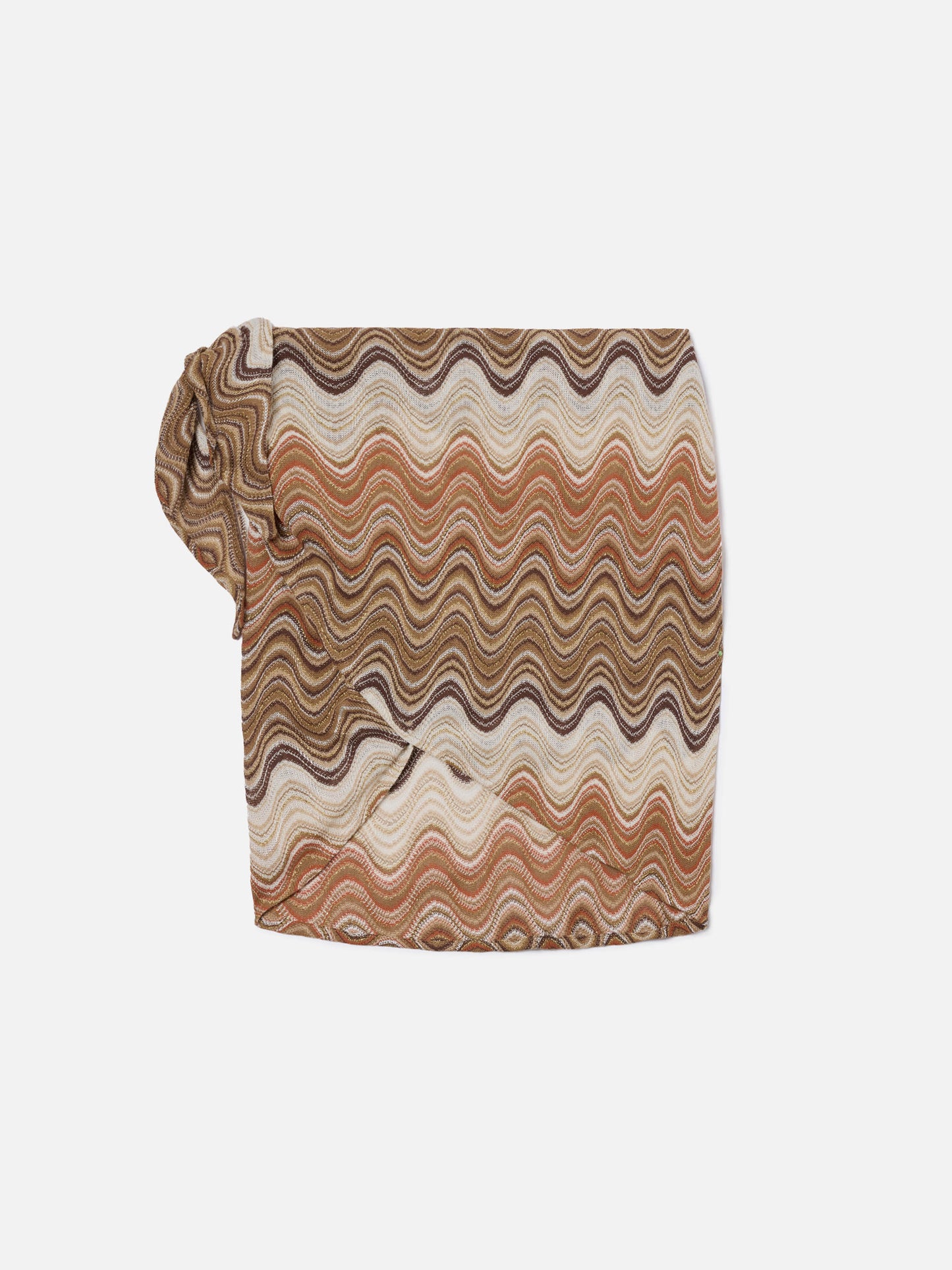 Pareo short Sery en tissu raschel dégradé marron