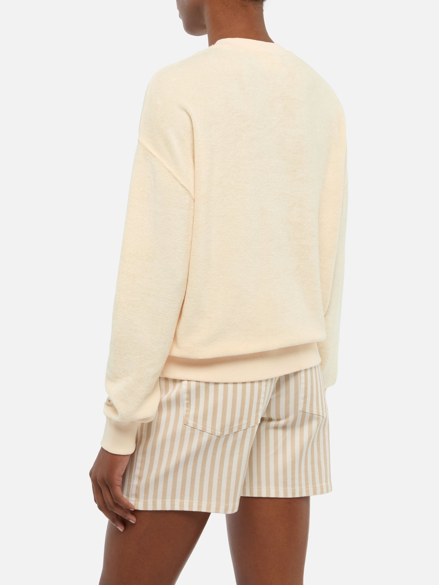 Sweat-shirt en coton éponge beige Stardust