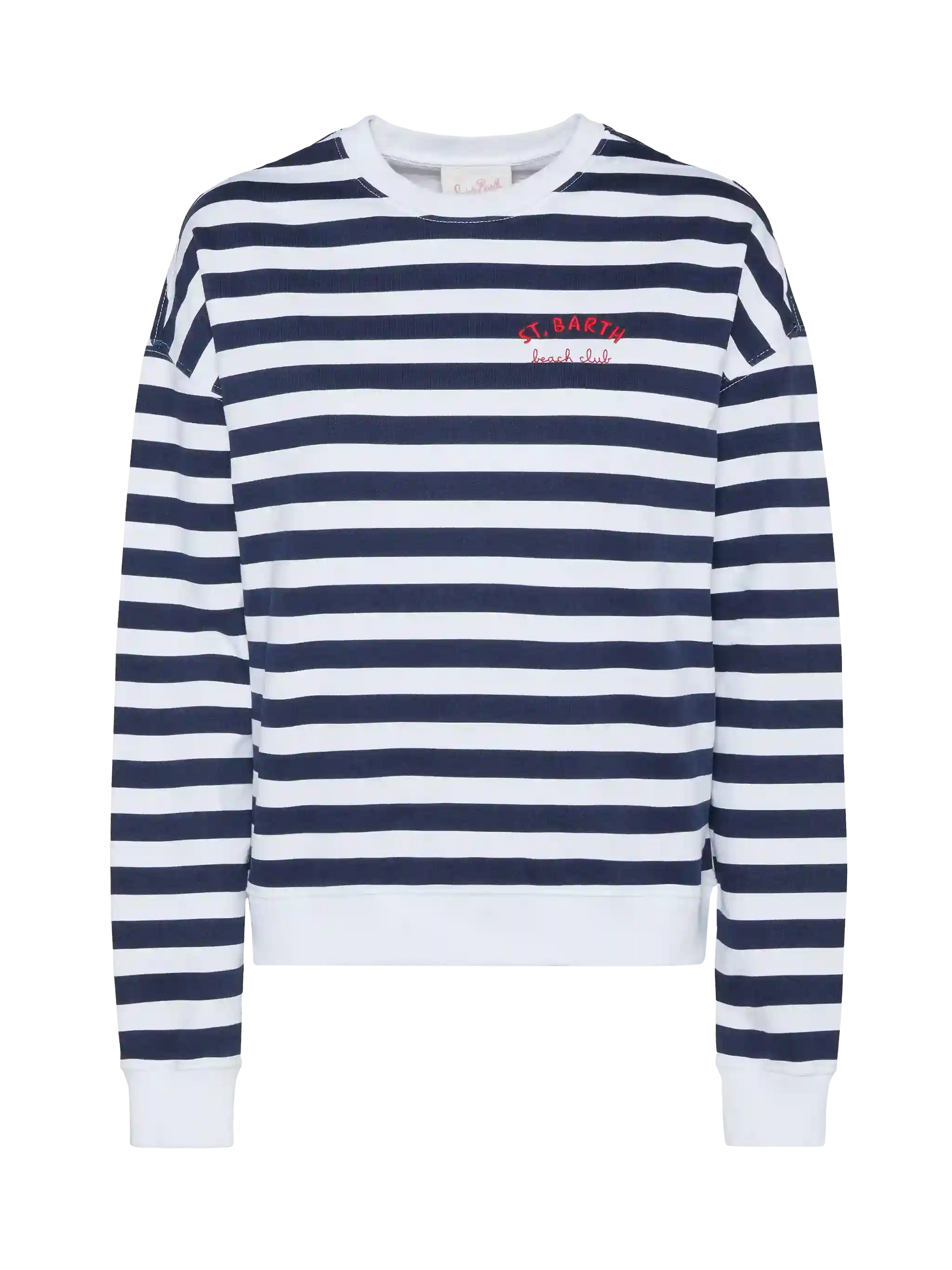 Stardust light cotton sweatshirt with St. Barth beach club embroidery - MC2 Saint Barth