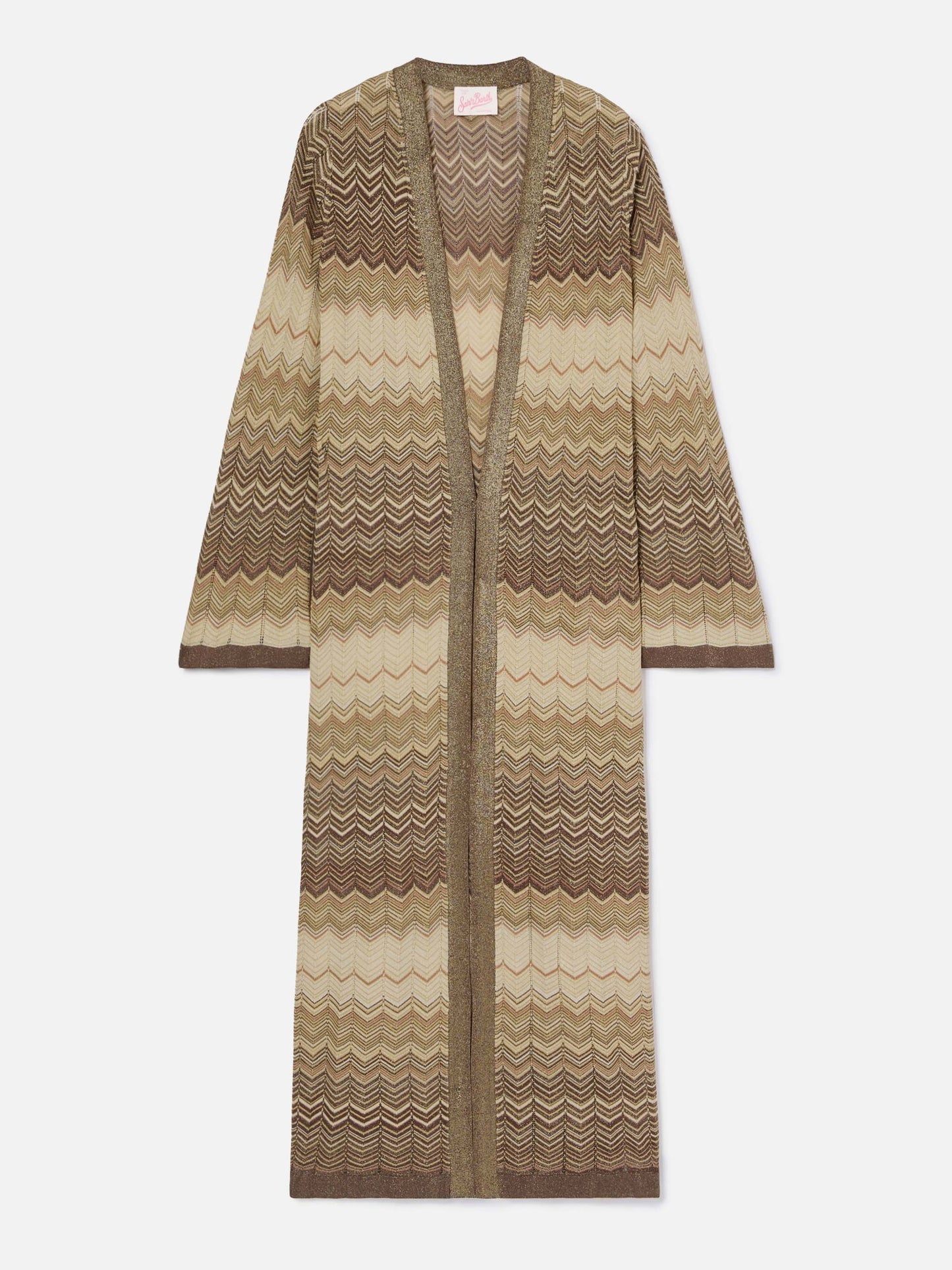 Brown Tonia long cardigan in knit