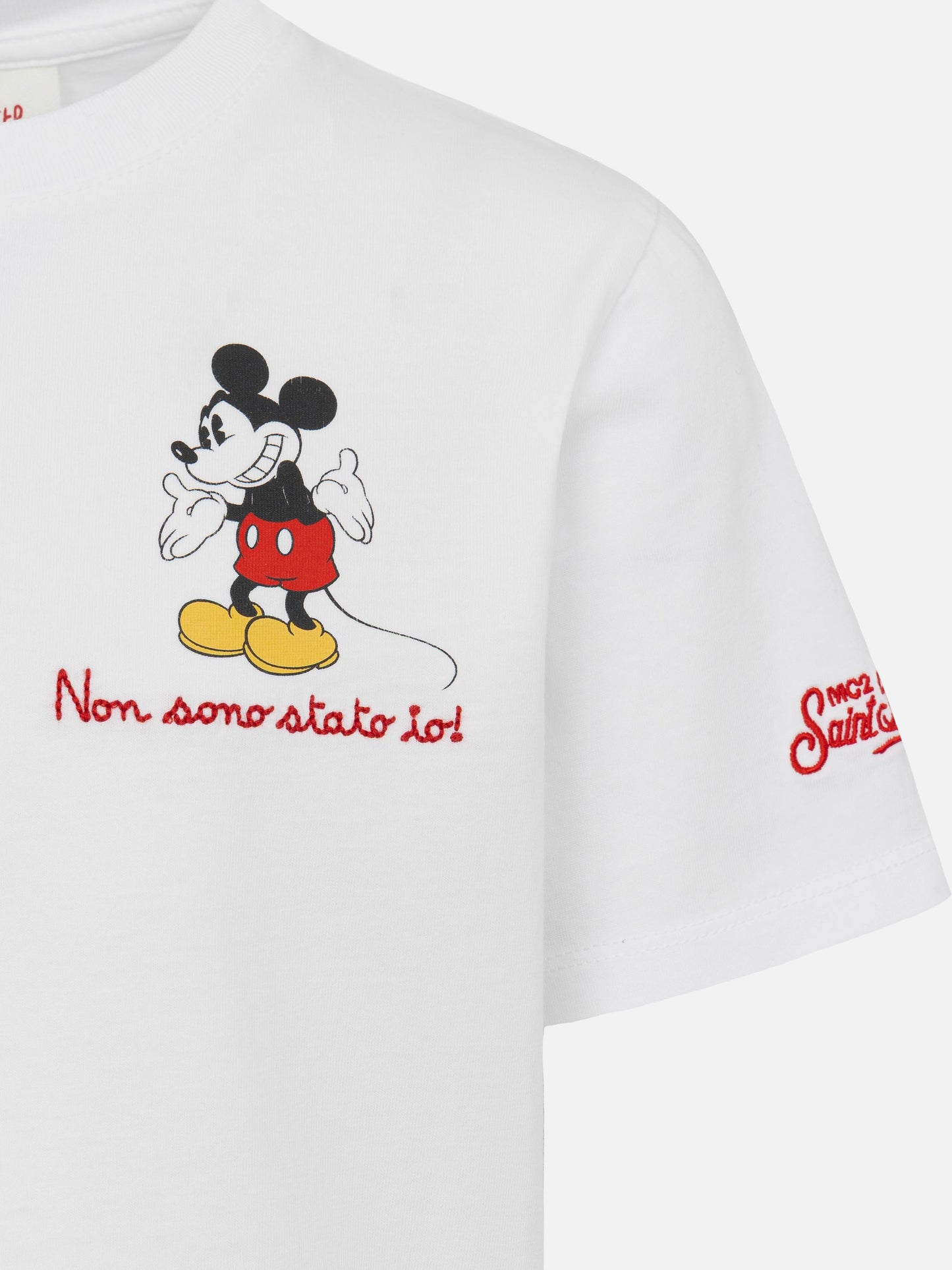 Baumwoll-T-Shirt mit „Non sono stato io“-Stickerei und Mickey-Mouse-Aufdruck | DISNEY® SPECIAL EDITION