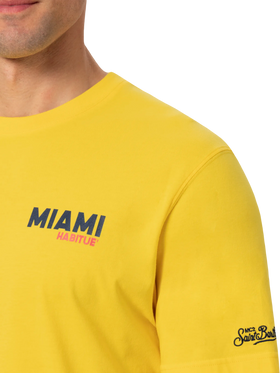 Organic cotton T-shirt with Miami postcard print - MC2 Saint Barth