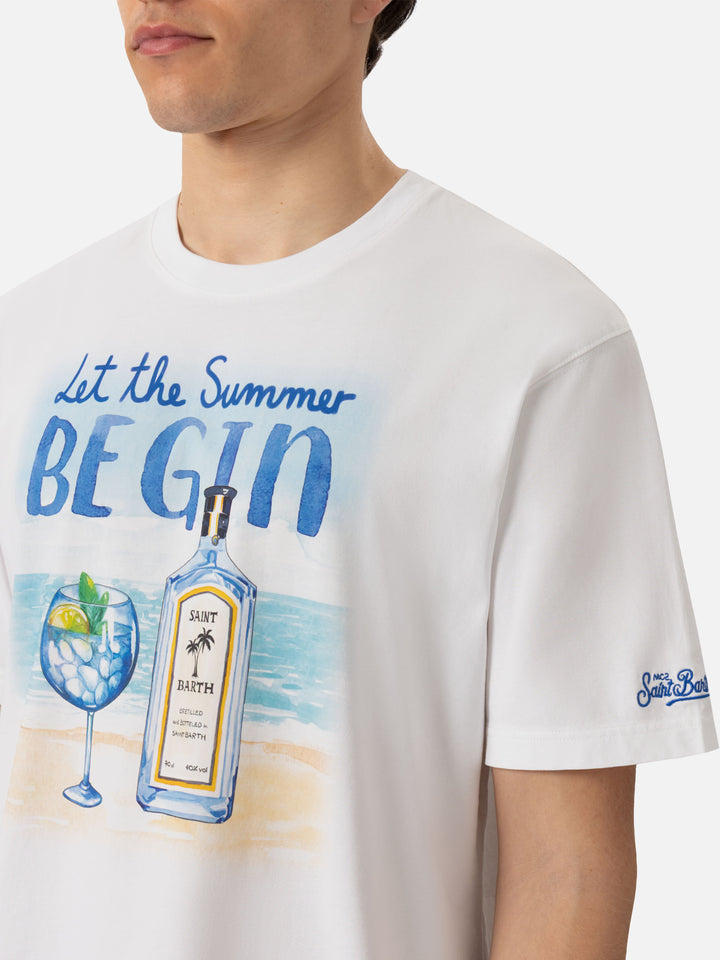 Cotton T-shirt with Let the summer Be Gin print - MC2 Saint Barth