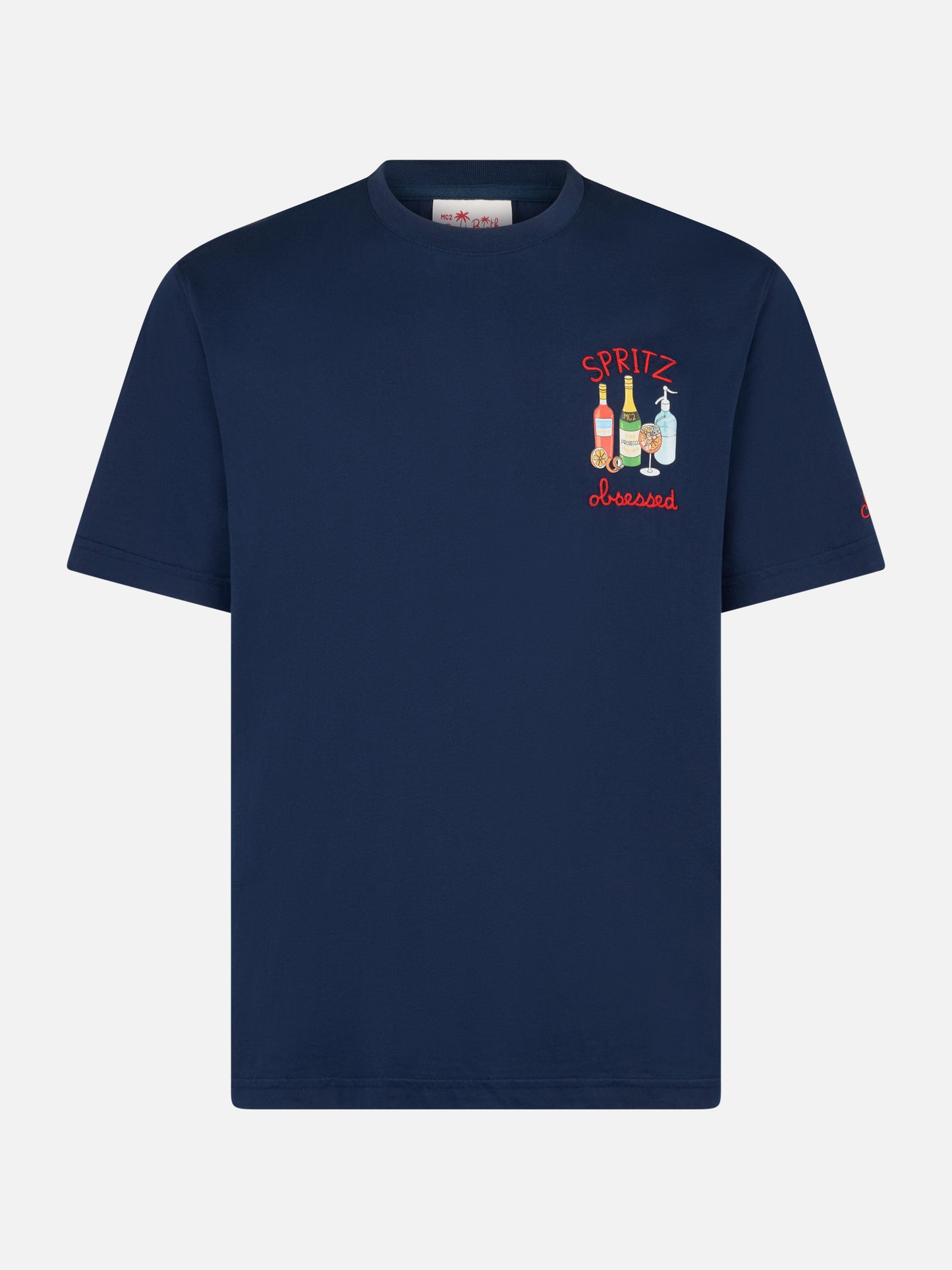 Man cotton t-shirt with Spritz obsessed embroidery - MC2 Saint Barth