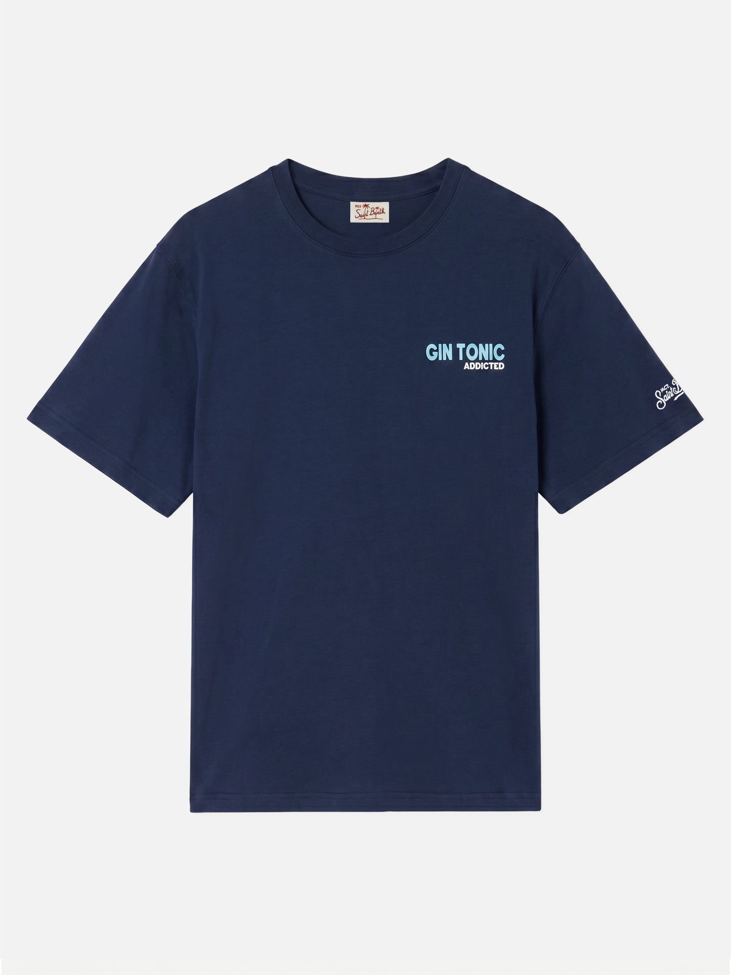 Cotton t-shirt with cocktail Gin Tonic Addicted print
