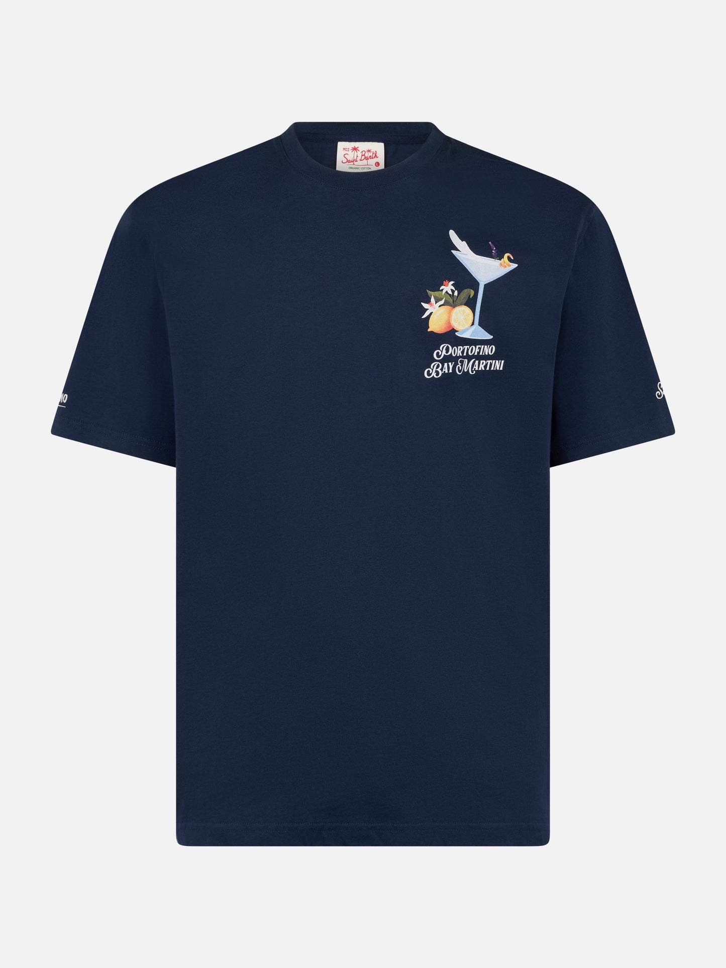 Man cotton t-shirt with Portofino Bay Martini placed print | PORTOFINO DRY GIN SPECIAL EDITION - MC2 Saint Barth