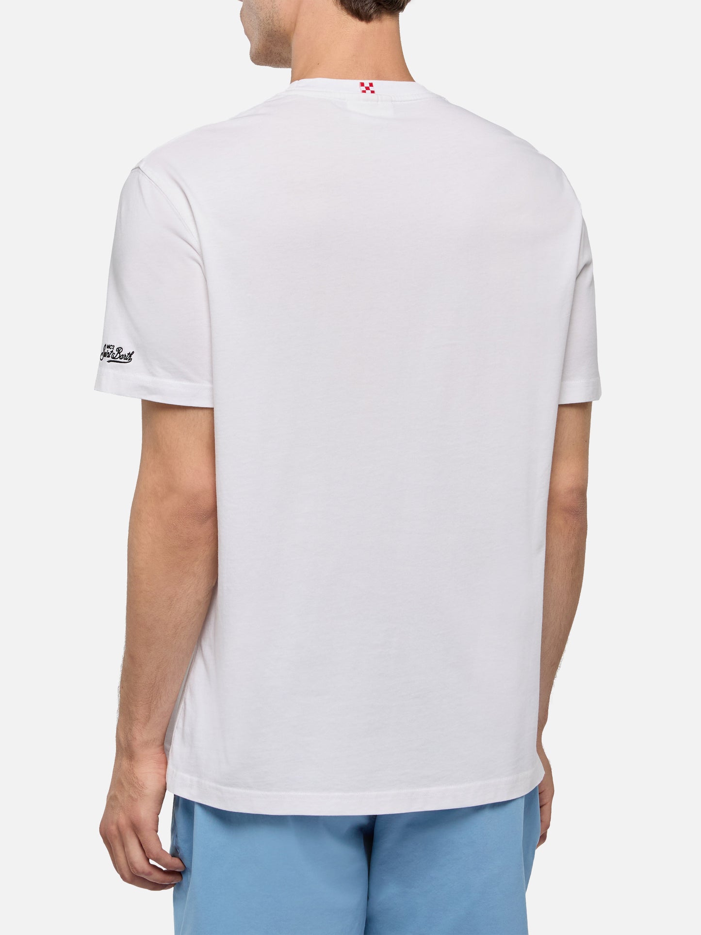 Cotton T-shirt with To St. Barth with Ducati embroidery | DUCATI MOTORS® SPECIAL EDITION - MC2 Saint Barth