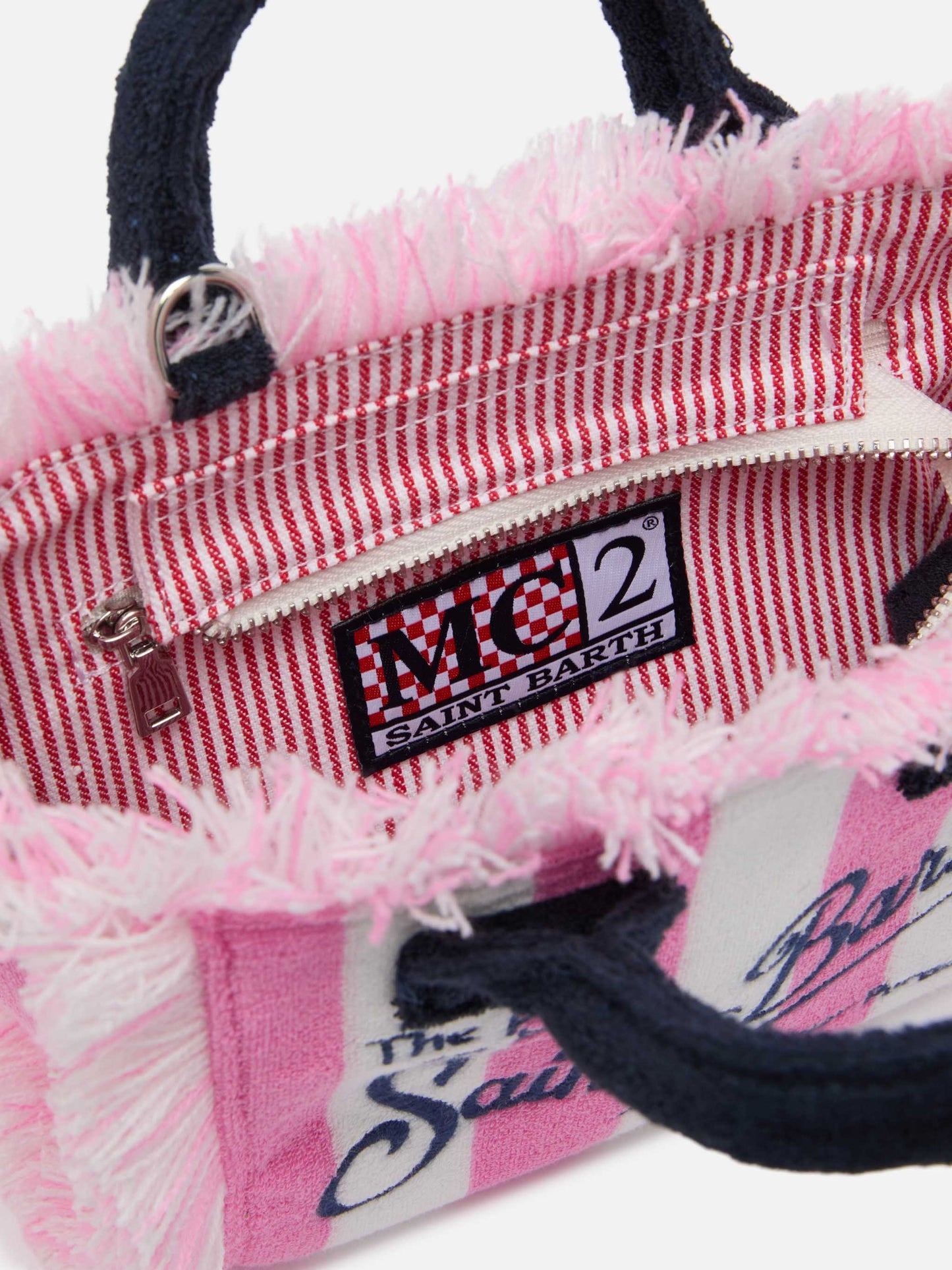 Mini Vanity Sponge Bag with pink striped print - MC2 Saint Barth