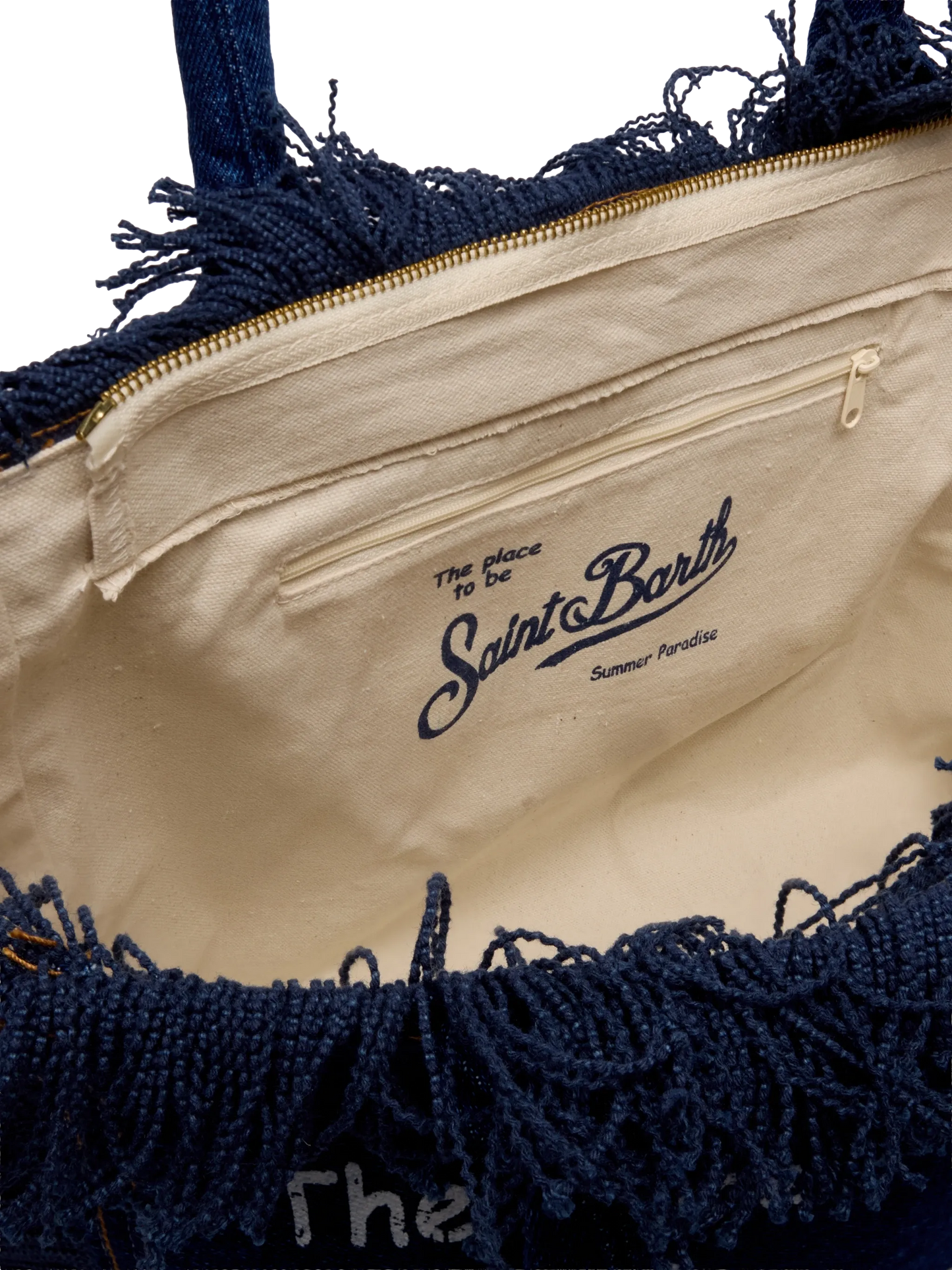Dark denim fabric Vanity tote bag - MC2 Saint Barth