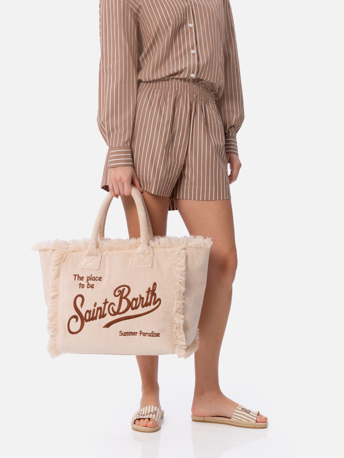 Borsa tote Vanity Sponge in spugna beige