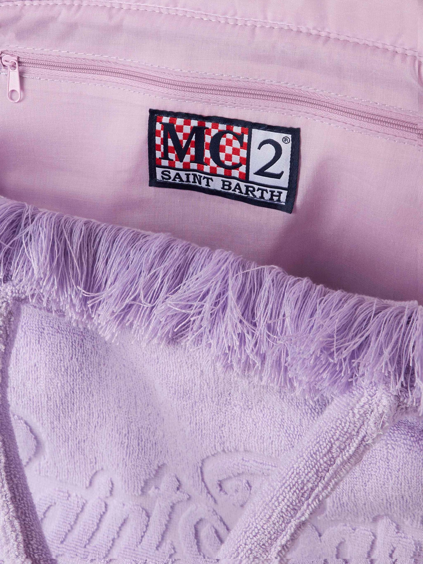 Vanity Terry lilac tote bag with embossed logo - MC2 Saint Barth