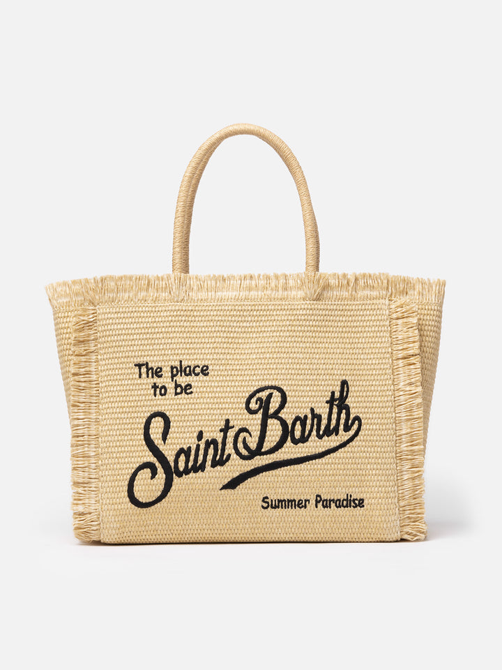 Beige straw effect Vanity tote bag - MC2 Saint Barth