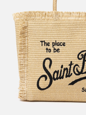 Beige straw effect Vanity tote bag - MC2 Saint Barth