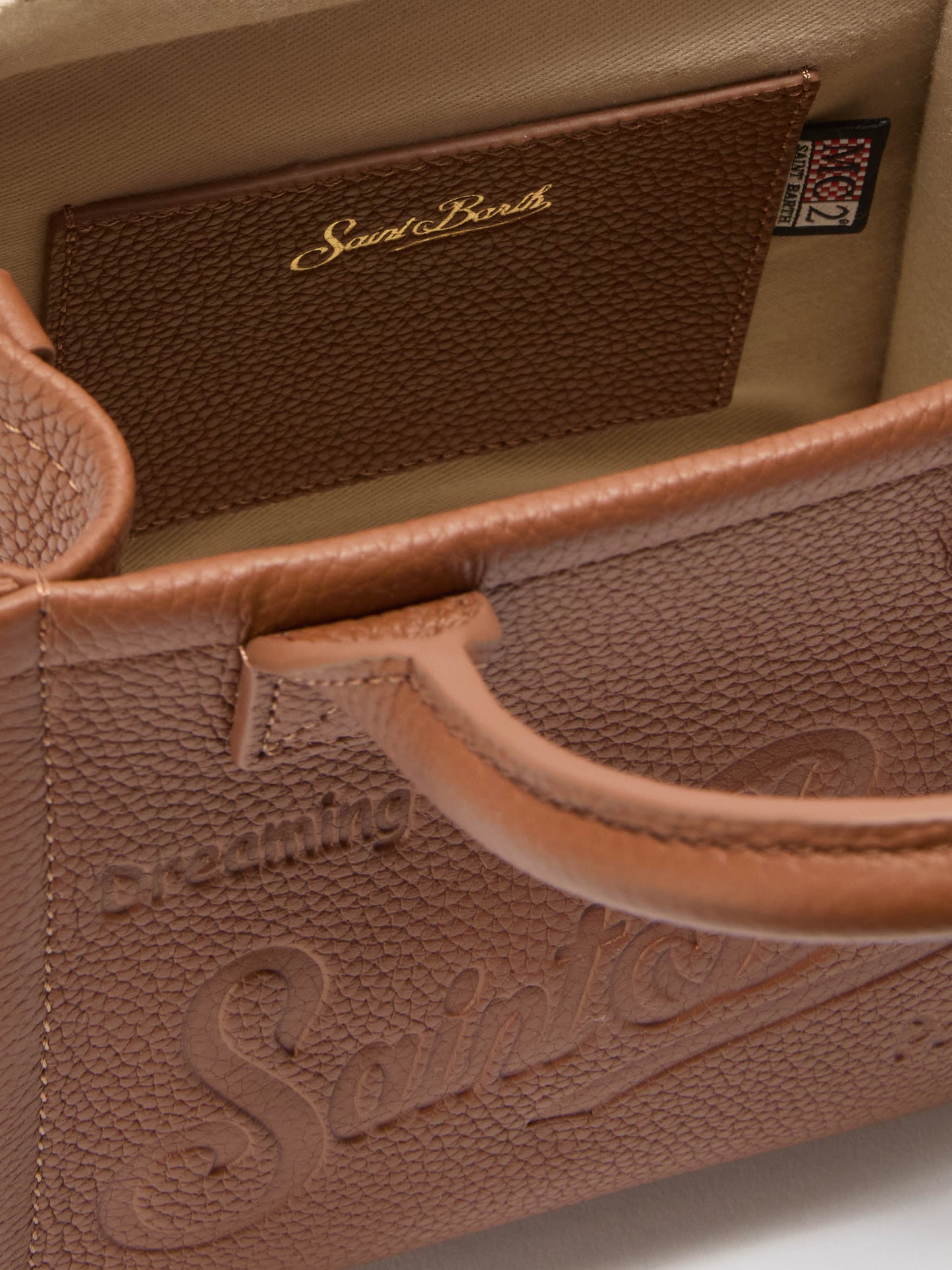 Vanity Bag Mini-Schultertasche aus gehämmertem Kamelleder