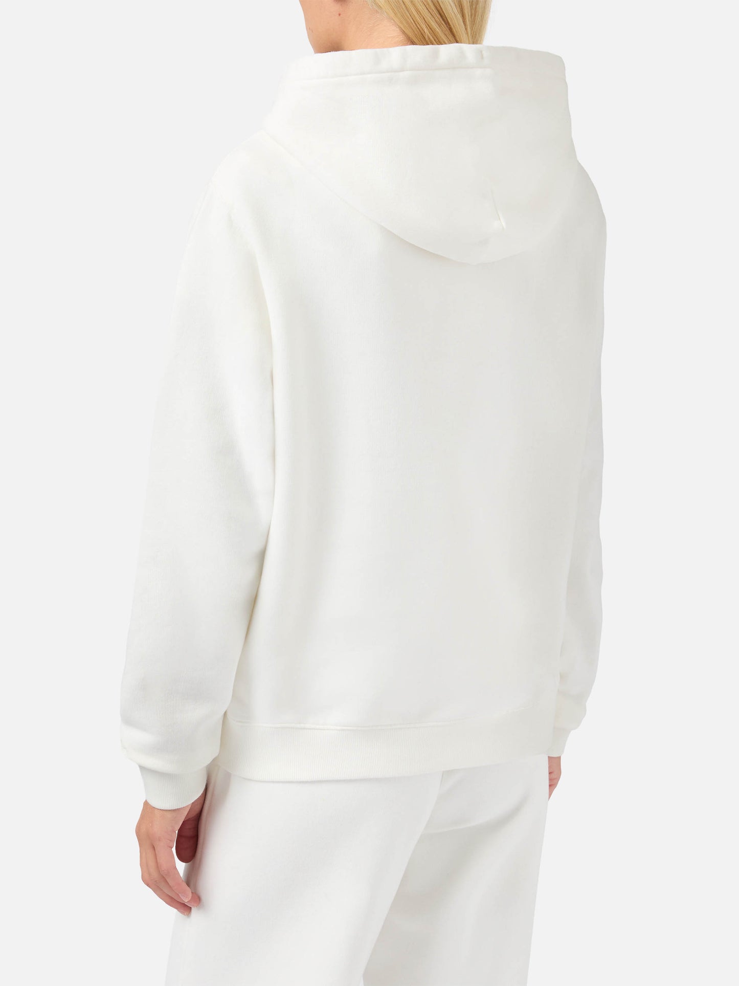 Virginia-Kapuzenpullover aus Baumwolle in Weiß mit „Vacanze di Natale“-Stickerei | VACANZE DI NATALE SONDERAUSGABE