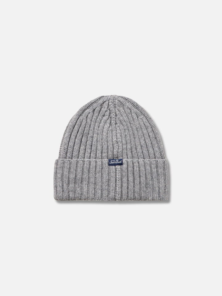 Man mélange grey hat Wengen with All you need Bombardino embroidery | INSULTI LUMINOSI SPECIAL EDITION - MC2 Saint Barth
