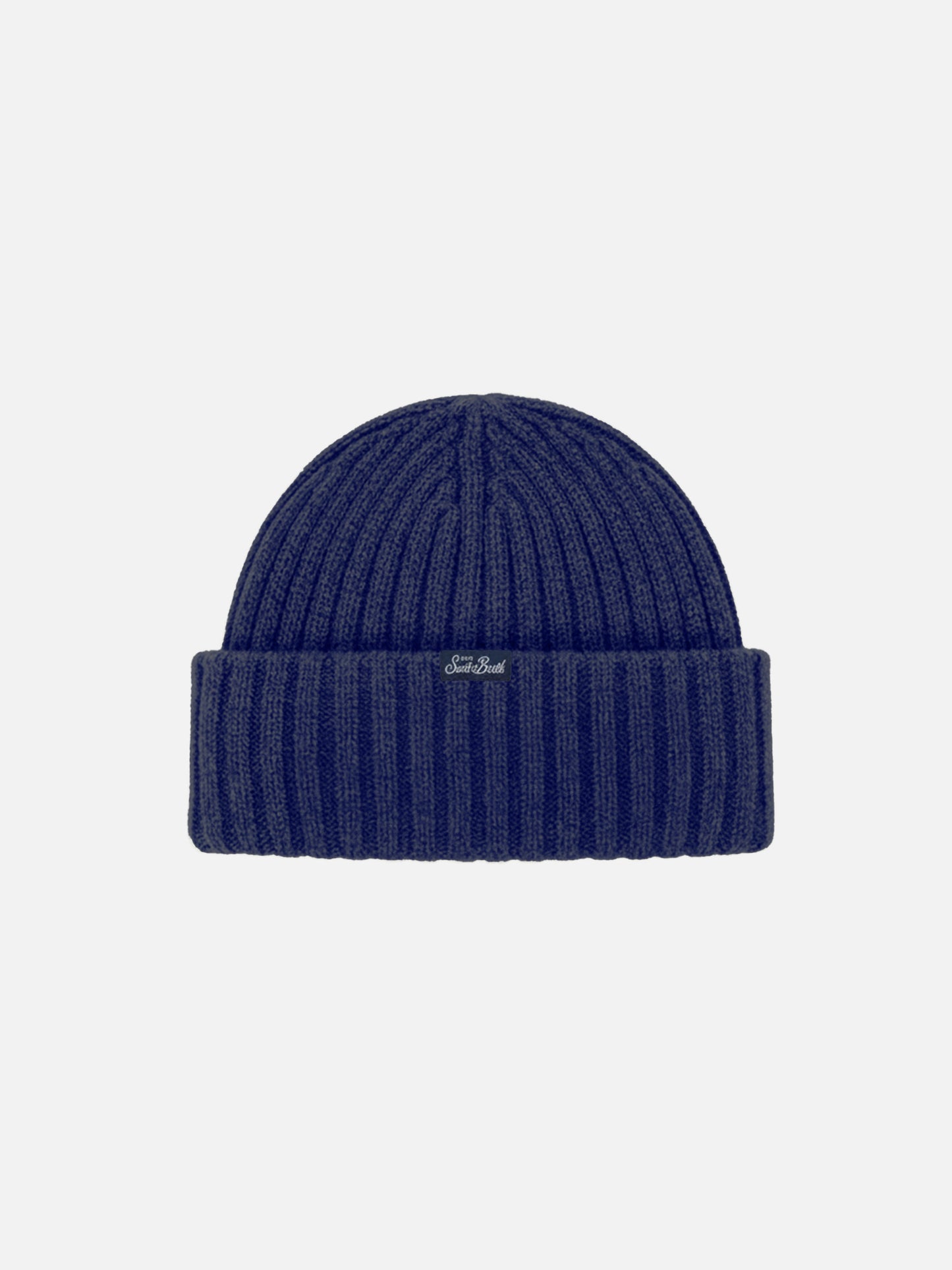 Beanie Wengen in misto cashmere blu con ricamo Super G | SUPER G SPECIAL EDITION