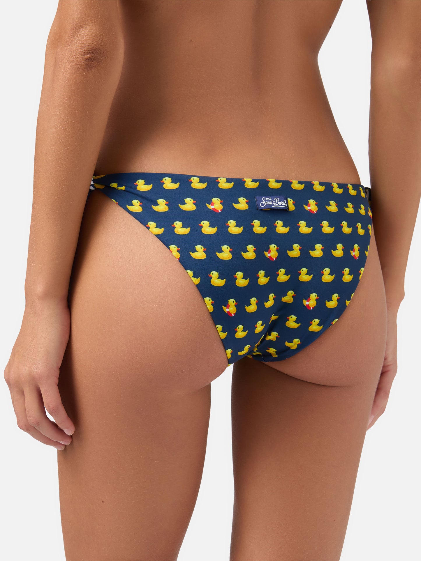 Woman swim briefs with ducky print