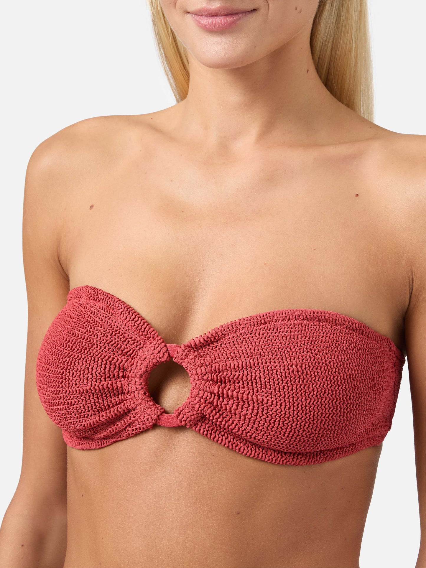 Bandeau bikini Yulia Naomi in brick red crinkle
