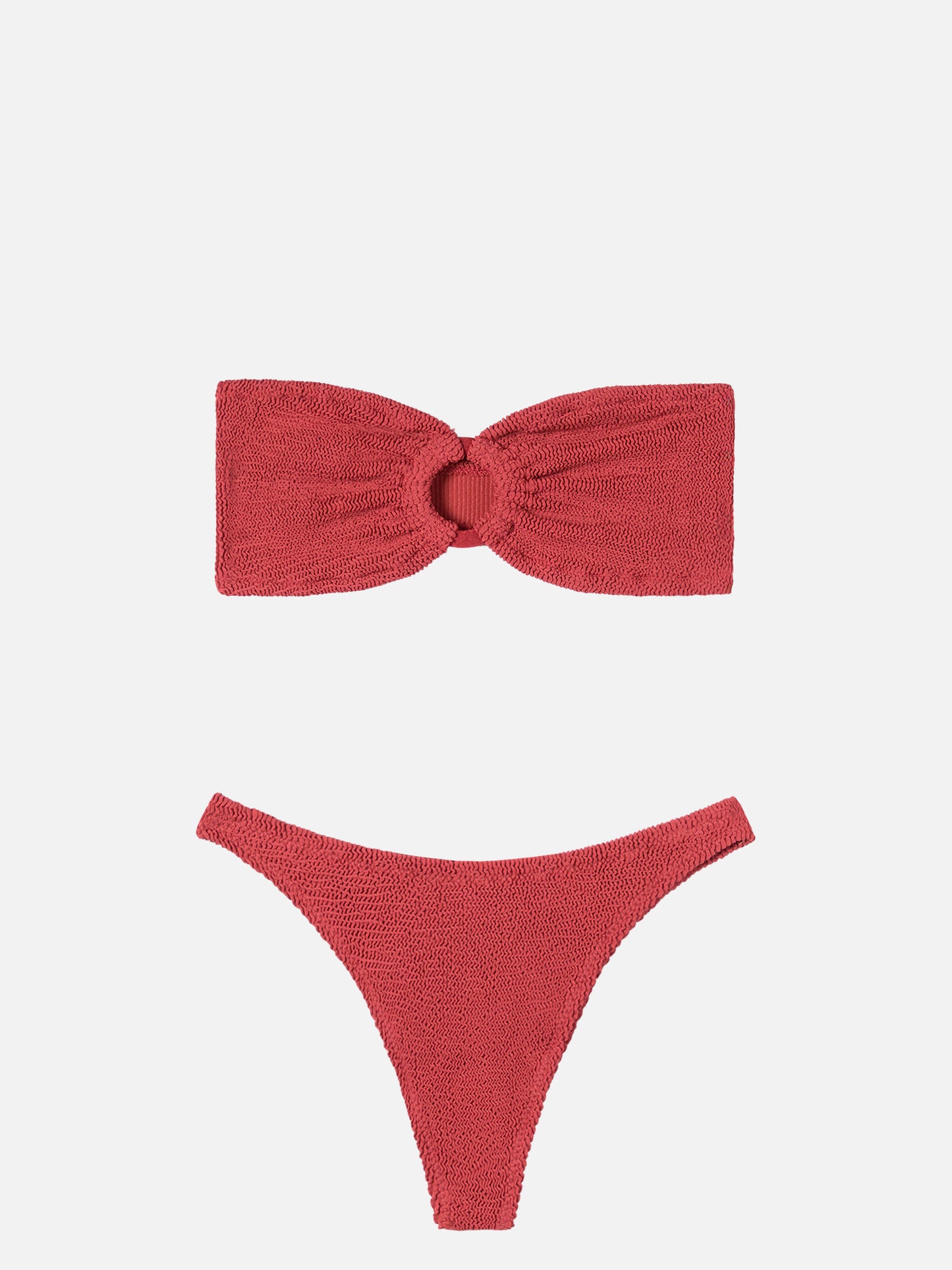 Bandeau bikini Yulia Naomi in brick red crinkle