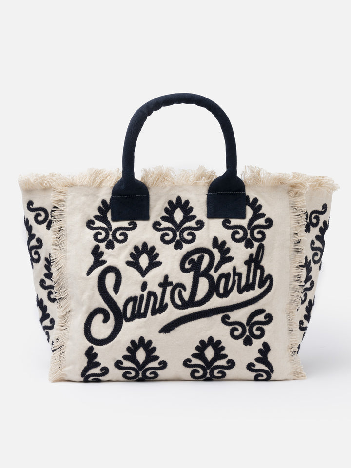 Vanity Rug white and blue cotton tote bag - MC2 Saint Barth
