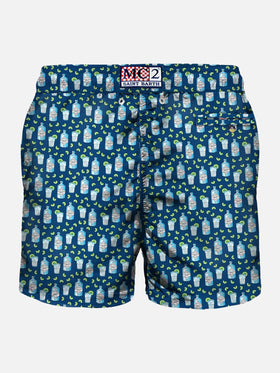 Man light fabric swim shorts with gin bottle print - MC2 Saint Barth