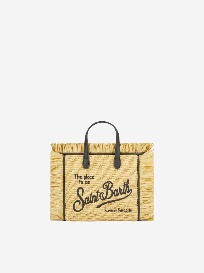 Mini Vanity straw bag with embroidery