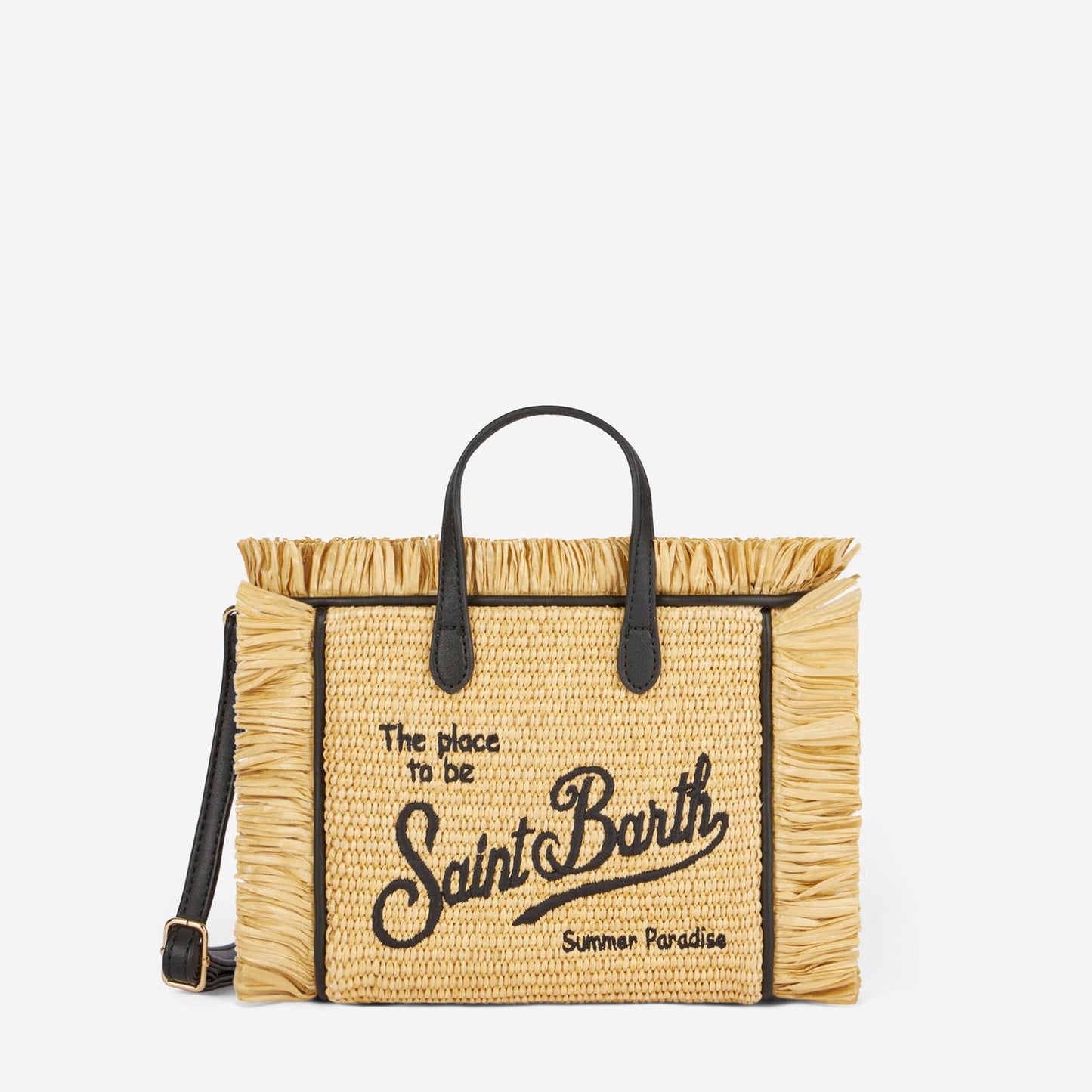 Mini Vanity straw bag with embroidery