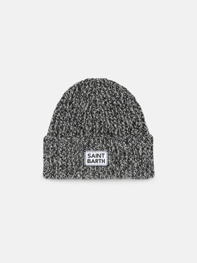 Woman white mouliné beanie with Saint Barth embroidery - MC2 Saint Barth