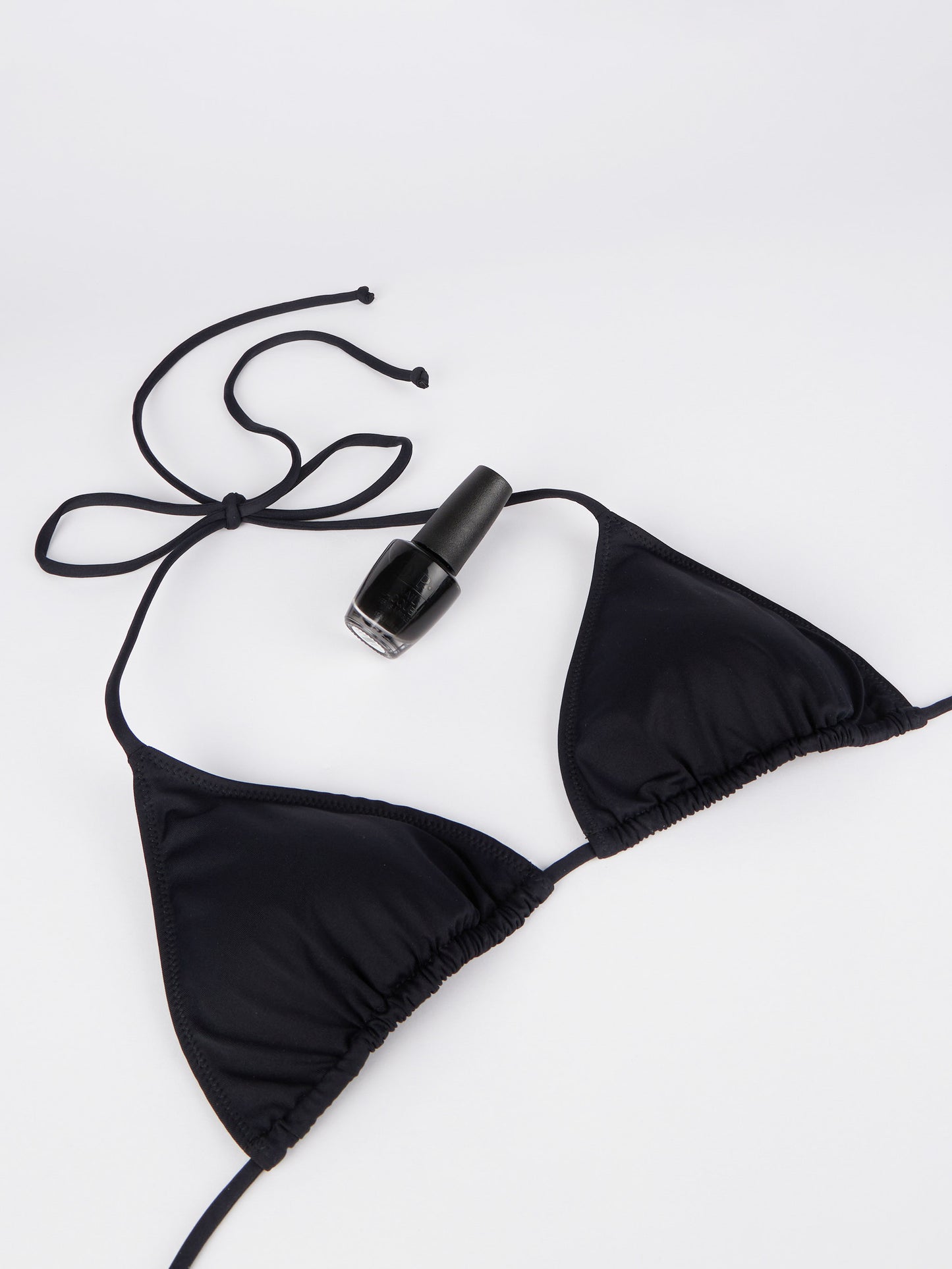 Woman black triangle bikini